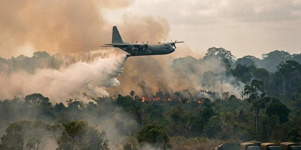 Aviões militares iniciam combate a focos de incêndio no Amazonas